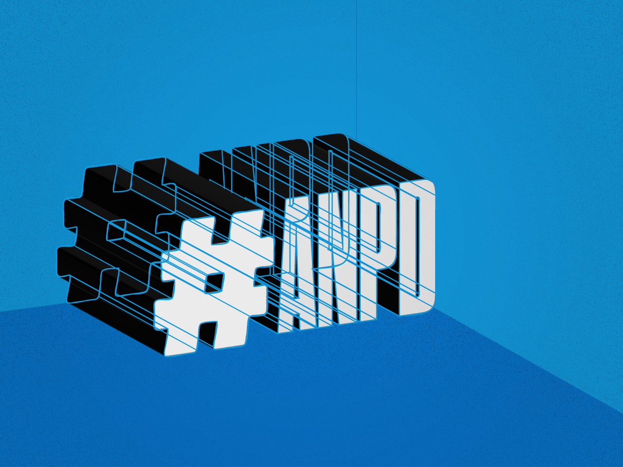 Essa arte de uma hashtag com as letras ANPD (Agência Nacional de Proteção de Dados), sobre um fundo azul